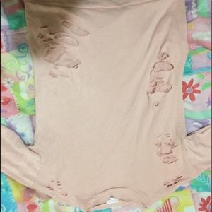 Distressed pink shirt/dress